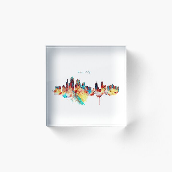 Kansas City Skyline Silhouette Acrylic Block