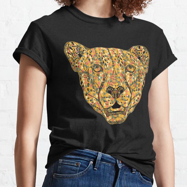 Leopard Tiger Cheetah T Gift Womens Back Print T-shirt