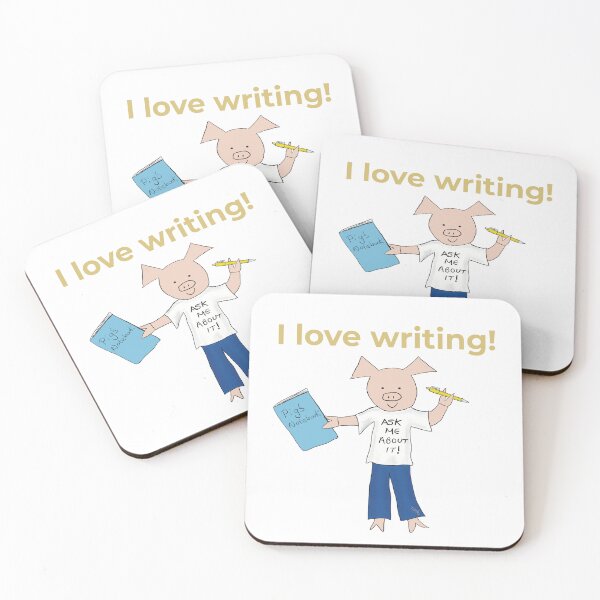 Item preview, I love writing! Left handed writer.  Introverts designed and sold by PiggingJapan.