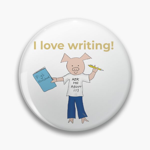 Item preview, I love writing! Left handed writer.  Introverts designed and sold by PiggingJapan.