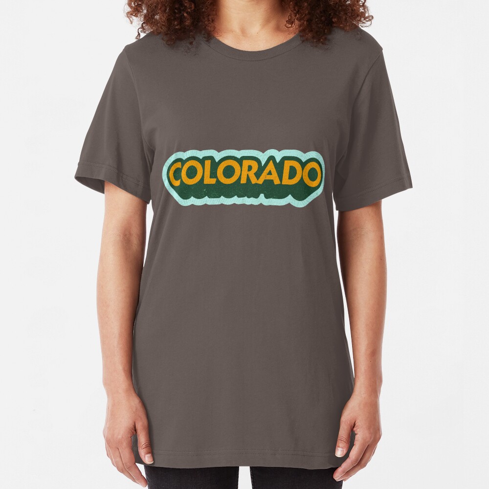 Colorado State Sticker | Retro Pop Slim Fit T-Shirt