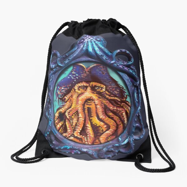 Pirate Octopus Drawstring Bag