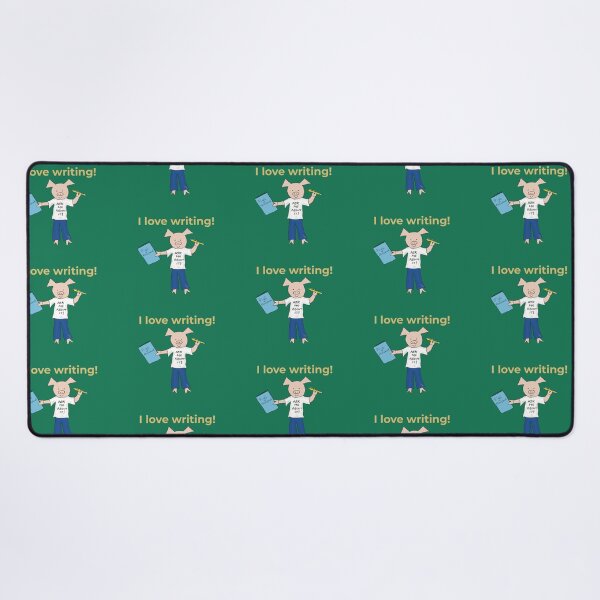 Item preview, I love writing! Left handed writer. Introverts in green, writer designed and sold by PiggingJapan.