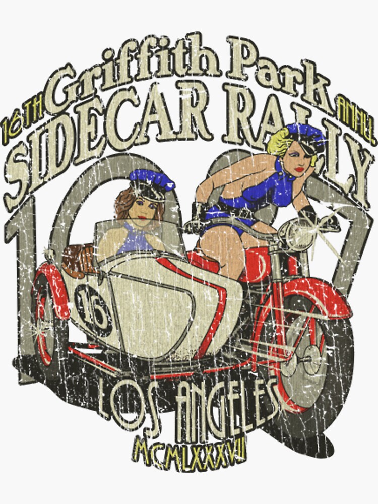 " Griffith Park Sidecar Rally 1987 " Sticker for Sale by SusanArlene