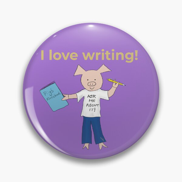 Item preview, I love writing! Left handed writer.  Introverts in Purple, writing designed and sold by PiggingJapan.