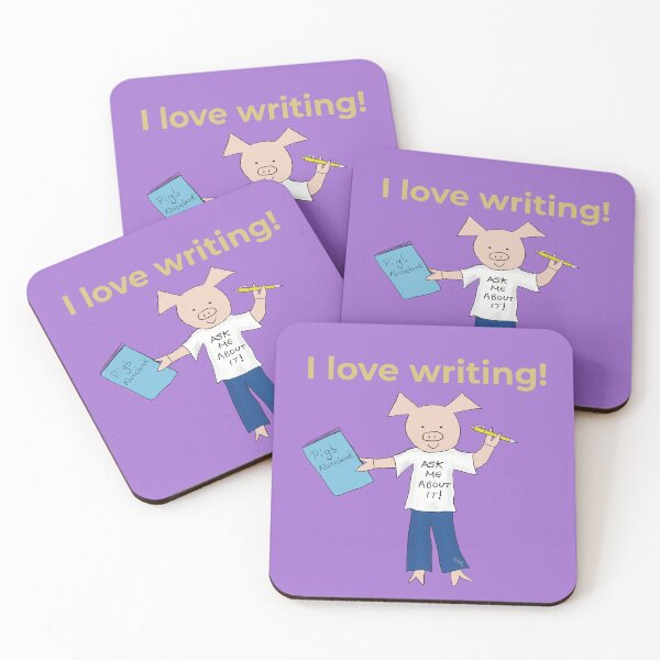 Item preview, I love writing! Left handed writer.  Introverts in Purple, writing designed and sold by PiggingJapan.