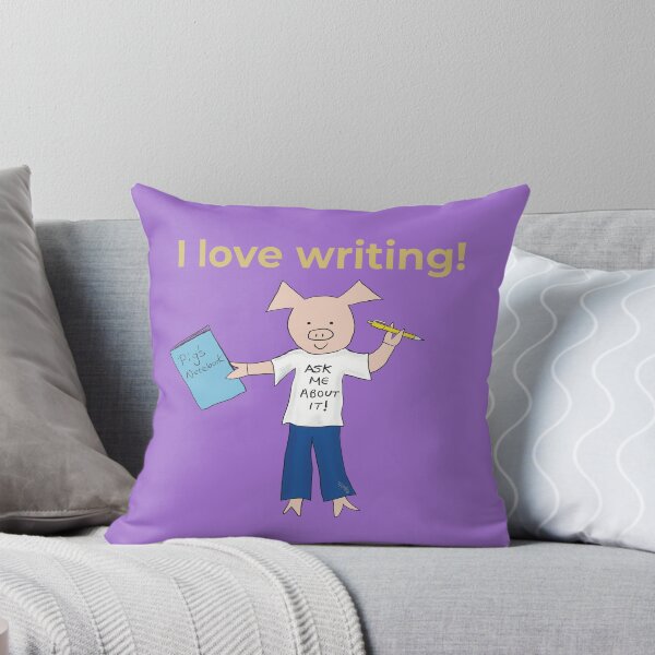 Item preview, I love writing! Left handed writer.  Introverts in Purple, writing designed and sold by PiggingJapan.