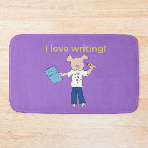 Item preview, I love writing! Left handed writer.  Introverts in Purple, writing designed and sold by PiggingJapan.