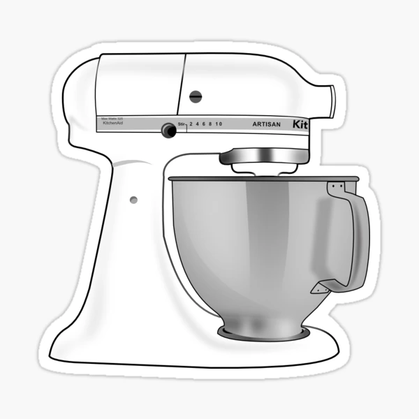 Kitchen Aid Mixer Pastel Yellow Sticker for Sale by digidrawdude