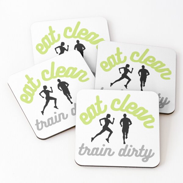 Item preview, Eat Clean Train Dirty - Green/Grey - Runners designed and sold by ami.creations.