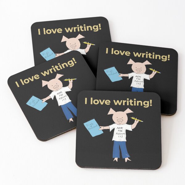 Item preview, I love writing! Left handed writer.  Introverts  designed and sold by PiggingJapan.