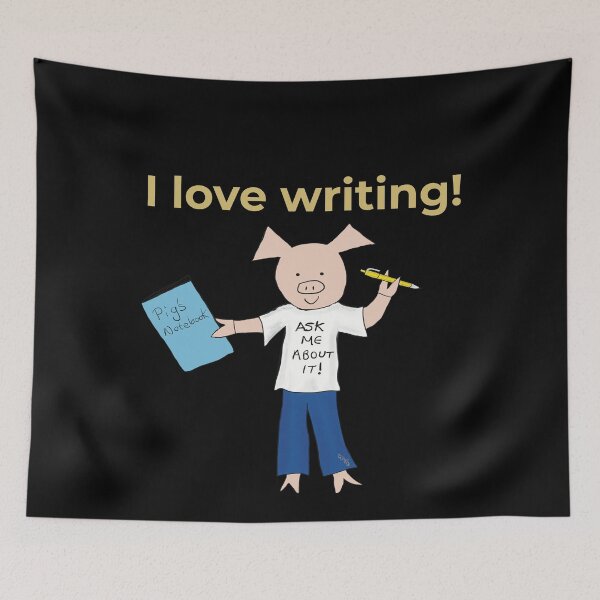 Item preview, I love writing! Left handed writer.  Introverts  designed and sold by PiggingJapan.