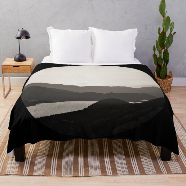 Item preview, Black and white landscape mountains and a lake circular designed and sold by by-jwp.