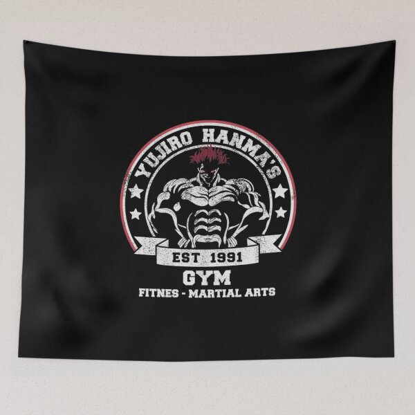 Item preview, yujiro hanma's gym designed and sold by flanelaguzzler.