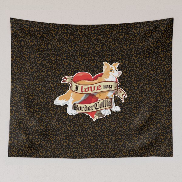 Item preview, I Love My Border Collie - Red designed and sold by DoggyGraphics.