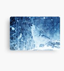 Lonely Wolf in the ice Phone Cover Canvas Print
