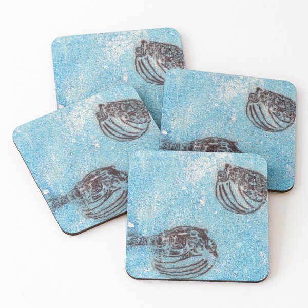 Item preview, Michele Ouellet Canada  “Fugu Fugu”  Drypoint on acrylic monotype designed and sold by WaterProject.