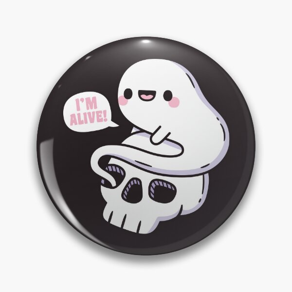 Item preview, Cute Ghost Coming Out Of Skeleton Skull, Im Alive Funny designed and sold by rustydoodle.