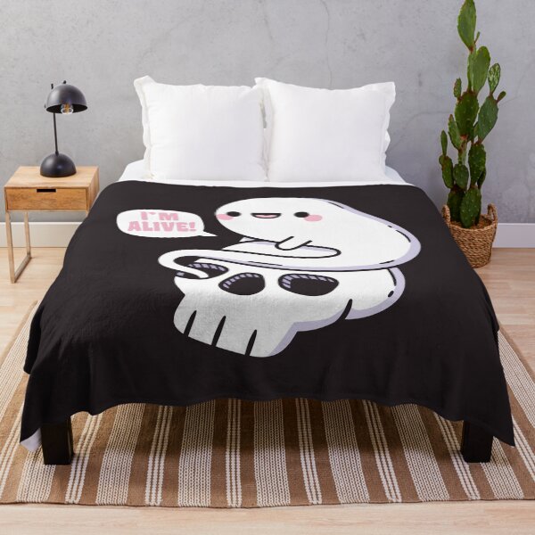 Item preview, Cute Ghost Coming Out Of Skeleton Skull, Im Alive Funny designed and sold by rustydoodle.