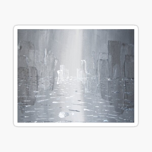 City Melting in the Rain Sticker