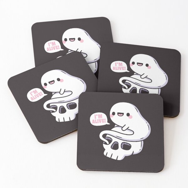 Item preview, Cute Ghost Coming Out Of Skeleton Skull, Im Alive Funny designed and sold by rustydoodle.