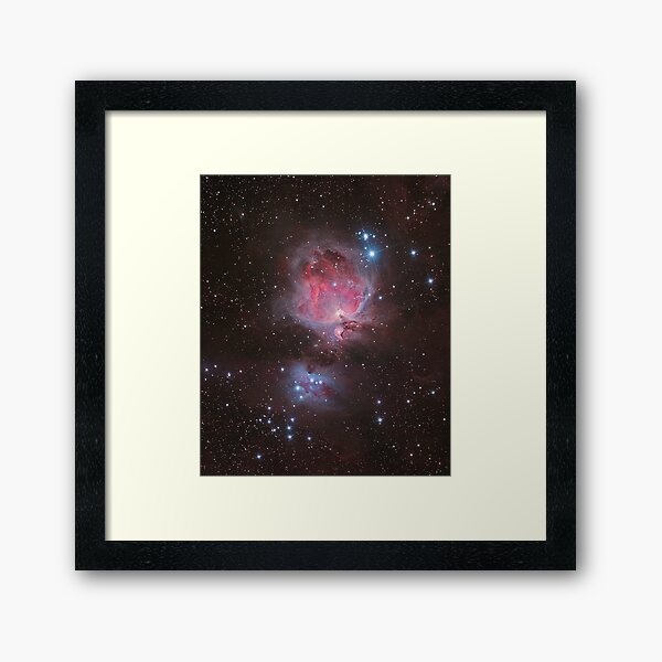 Explosive Red Nebular in Space Picture Poster Moon & Stars Art Framed Print 
