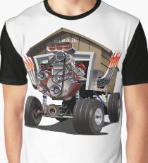 Vector Cartoon Garage Hot Rod. Graphic T-Shirt