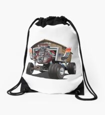 Vector Cartoon Garage Hot Rod. Drawstring Bag
