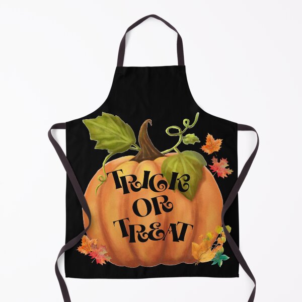 Item preview, Trick or treat, Illustration of pumpkin with autumn leaves and Halloween trick or treat phrase. designed and sold by Malogue.