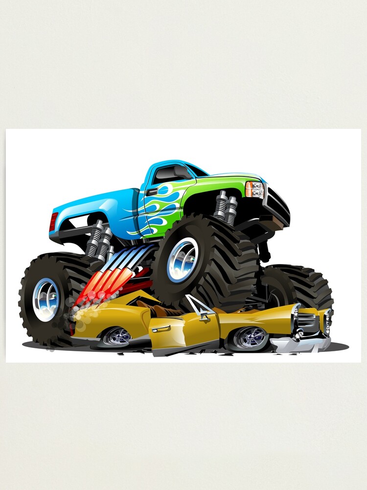 Cartoon Monster Tow Truck Photographic Print for Sale by Mechanick