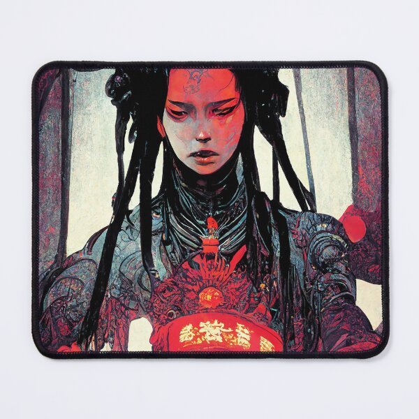 Item preview, Red Empress Samurai Tecno Noir Cyber Punk Demon Hunter designed and sold by esotericorigins.