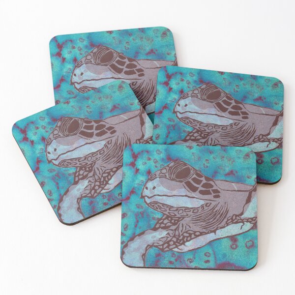 Item preview, Barbara Delacretaz  Australia  “Warming Oceans” Reduction Lino Print on painted and salted paper. designed and sold by WaterProject.