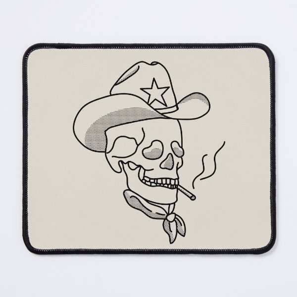 Item preview, Western Cowboy Hat Skull Smoking designed and sold by The-Goods.
