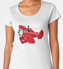 Cartoon retro airplane Women's Premium T-Shirt
