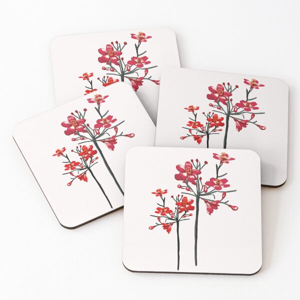 Item preview, Simple red  Floral art - Botanical floral drawing designed and sold by Softlife.