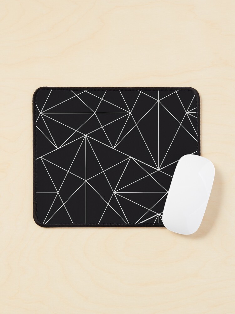 Black and White Asymmetrical Triangle Retro 80s GenX Aesthetic pattern  Black Background HD High Quality Online Store | Mouse Pad