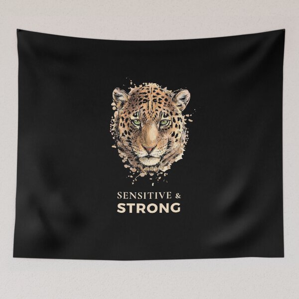 Item preview, Sensitive and Strong (Leopard) designed and sold by HSPgiftshop.