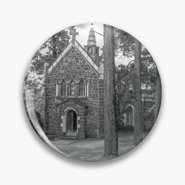 Item preview, Tiny Brick Chapel amongst the Pines - Black and White designed and sold by Steven Jodoin.