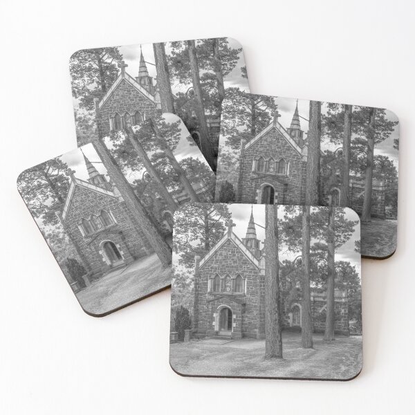 Item preview, Tiny Brick Chapel amongst the Pines - Black and White designed and sold by Steven Jodoin.