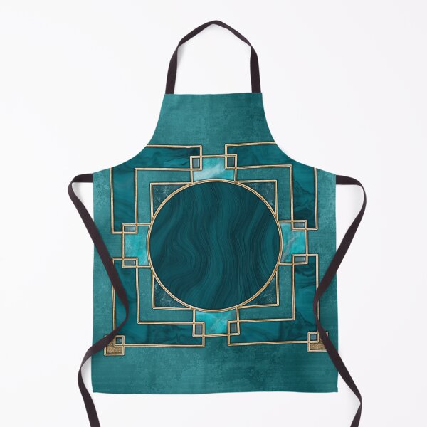 Item preview, Stained Glass Art Deco Design Emerald Green with Teal and Gold designed and sold by artsandsoul.