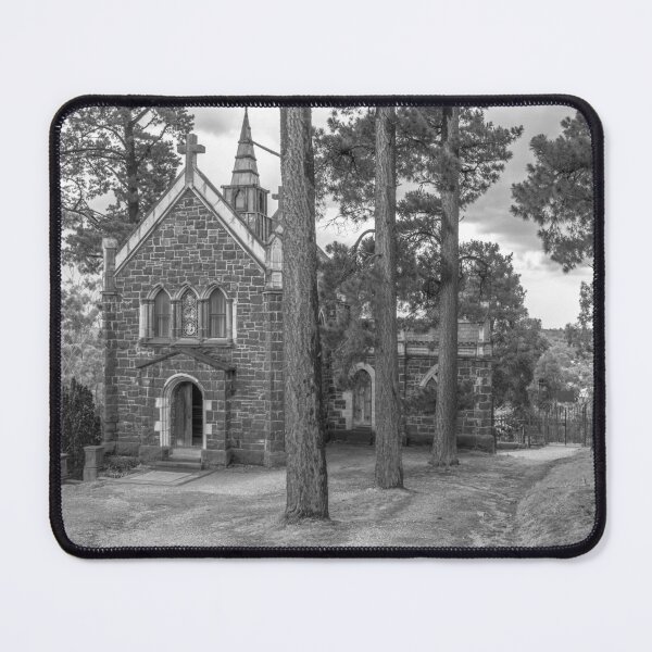 Item preview, Tiny Brick Chapel amongst the Pines - Black and White designed and sold by Steven Jodoin.