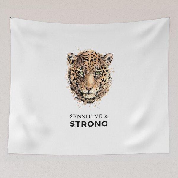 Item preview, Sensitive and Strong (Leopard) designed and sold by HSPgiftshop.