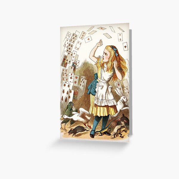 Vista previa del artículo con la obra «La lluvia de cartas de Alicia en el país de las maravillas, ilustrada por John Tenniel», diseñado y vendido por LoveSeasonz.