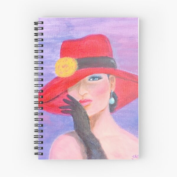 Item preview, Incognito. Elegant lady wearing a red hat designed and sold by Silver Lining Art.
