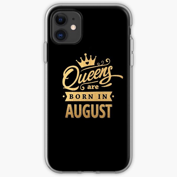 Queens are Born in August - Gold on Black iPhone Soft Case