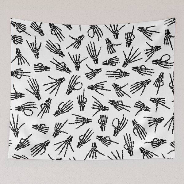 Item preview, Skeleton Hands Halloween Spooky Gothic Hand Signs Pattern designed and sold by GrandeDuc.