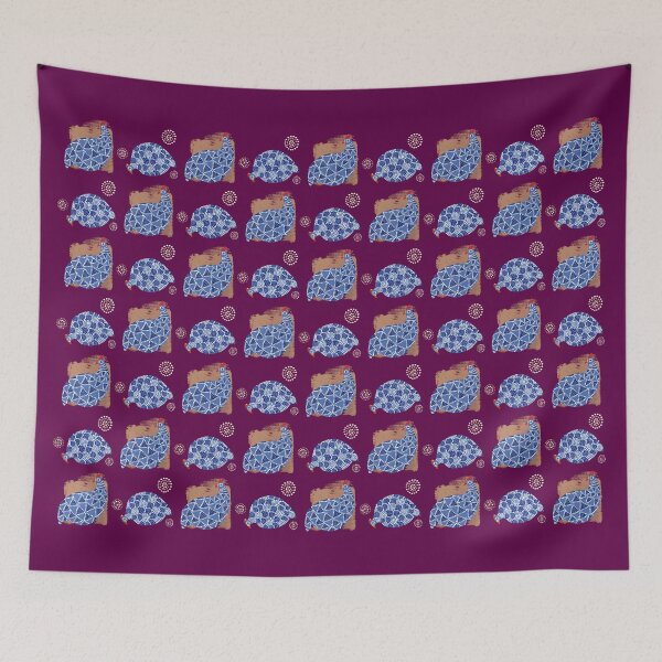 Item preview, Blue birds pattern on purple 1/3 designed and sold by mariam-h.
