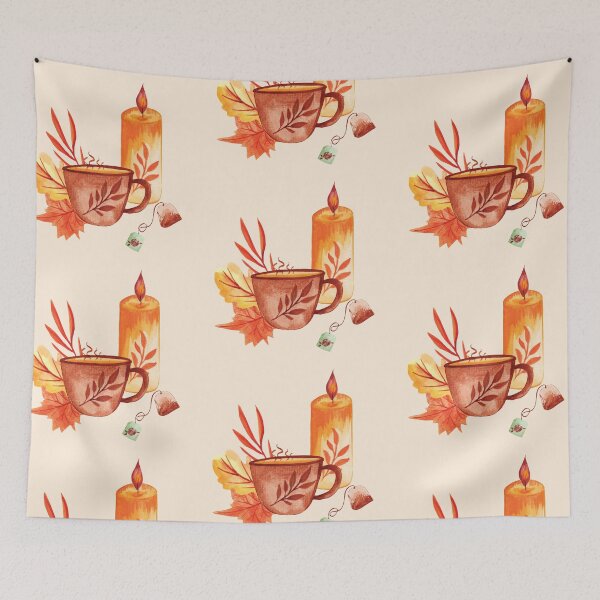Item preview, "By the candlelight " fall hygge illustration designed and sold by pinkyfish1010.