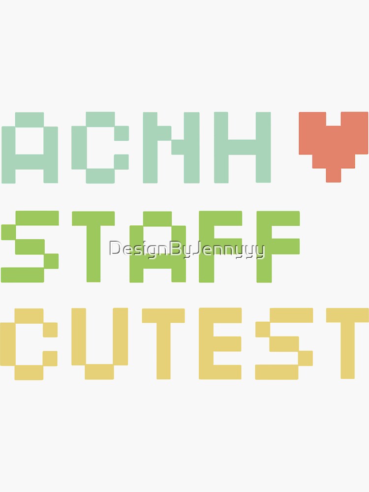 "ACNH STAFF CUTEST (WHITE BG)" Sticker for Sale by DesignByJennyyy