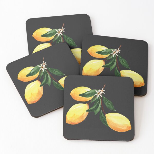 Item preview, Juicy lemon branch watercolor illustration designed and sold by pinkyfish1010.